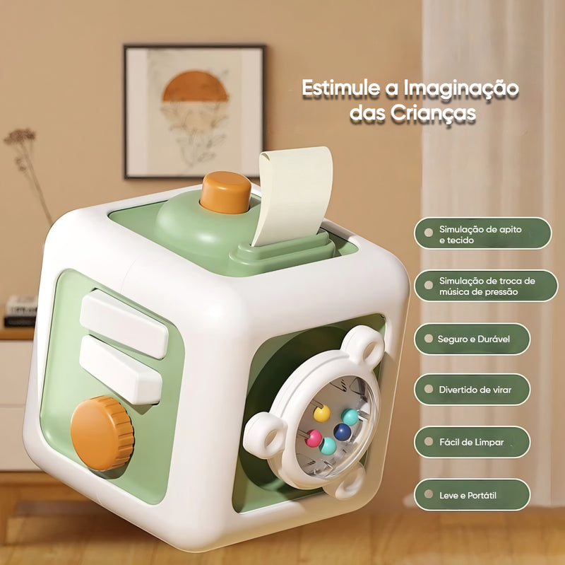 Brinquedo Educativo Montessori 6 em 1 - Cubo com Gavetas, Estimula Desenvolve Motor e Sensorial