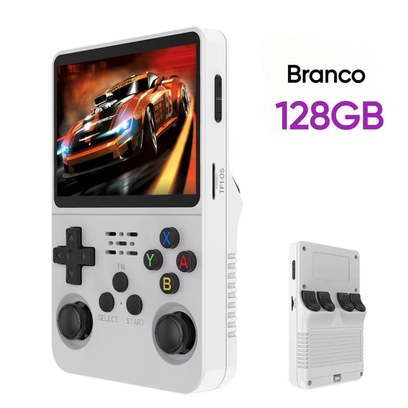 🎮 Game Console Retrô Portátil R36S – Diversão Sem Limites no Seu Bolso! 🚀 128GB, Tela IPS 3.5", Sistema Linux, +64GB de Jogos 🔥
