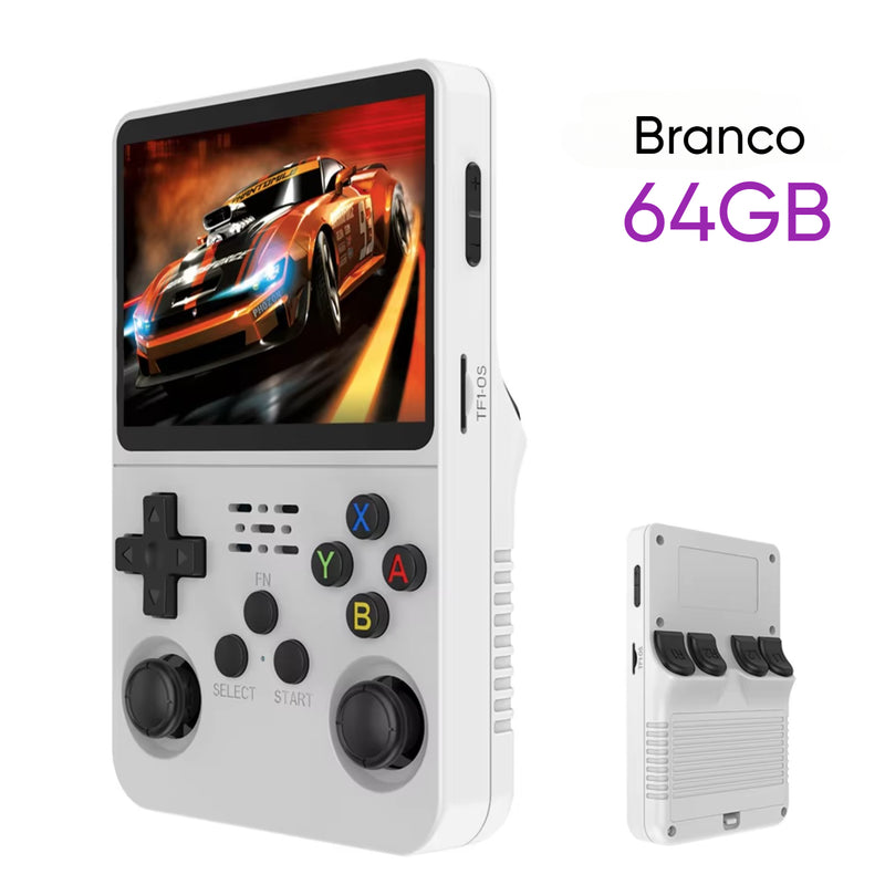 🎮 Game Console Retrô Portátil R36S – Diversão Sem Limites no Seu Bolso! 🚀 128GB, Tela IPS 3.5", Sistema Linux, +64GB de Jogos 🔥