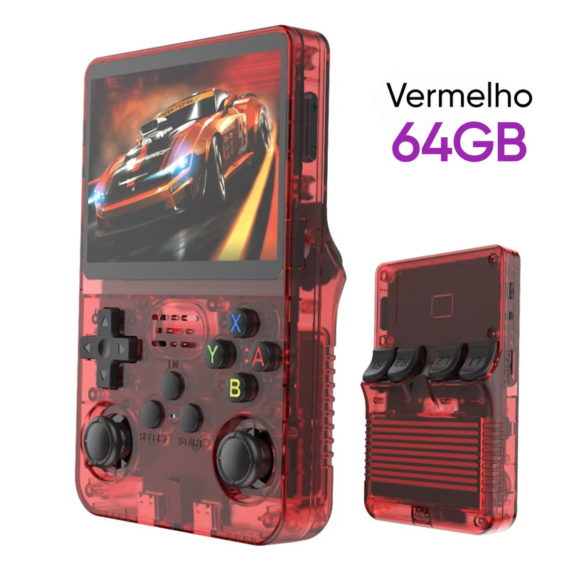 🎮 Game Console Retrô Portátil R36S – Diversão Sem Limites no Seu Bolso! 🚀 128GB, Tela IPS 3.5", Sistema Linux, +64GB de Jogos 🔥