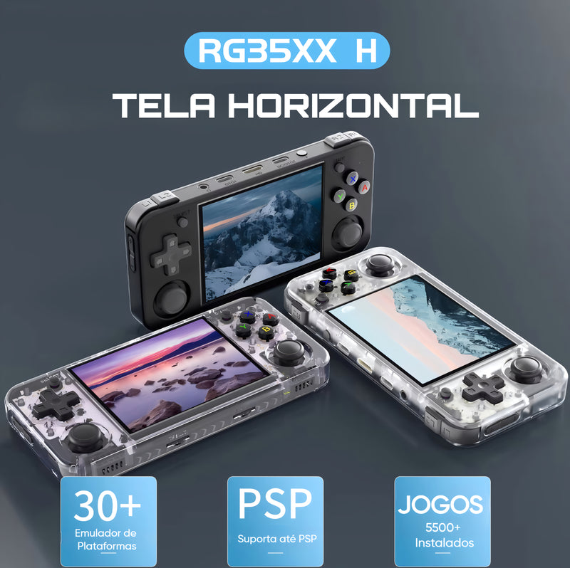 Console Portátil ANBERNIC RG35XX - Tela IPS de 3,5", Resolução 640x480, Mais de 5000 Jogos Retrô, Bateria de 3300mAh