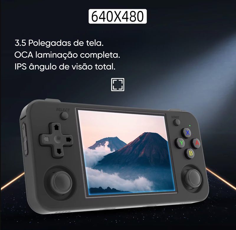 Console Portátil ANBERNIC RG35XX - Tela IPS de 3,5", Resolução 640x480, Mais de 5000 Jogos Retrô, Bateria de 3300mAh