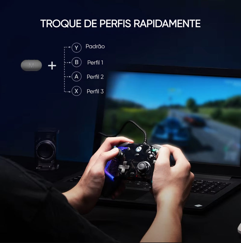 GameSir Kaleid Flux Xbox Controller com Fio para Xbox Series X, Xbox Series S, Xbox One – Gamepad com Joystick Hall Effect