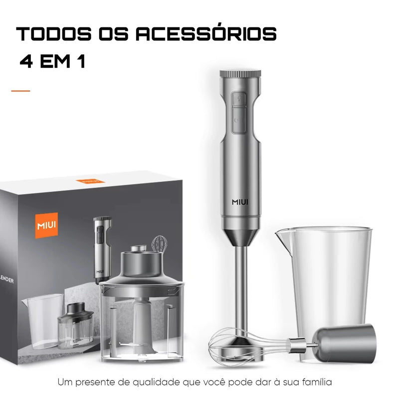 MIUI-Misturador Portátil, Poderoso para Alimentos, em Aço Inoxidável, 1000W Processador de 500ml 400ml 4-em-1 com Copo de Mistura.