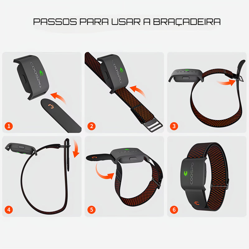 COOSPO HW9 - Monitor de Frequência Cardíaca de Braço com Zonas de FC e Sensor HRM