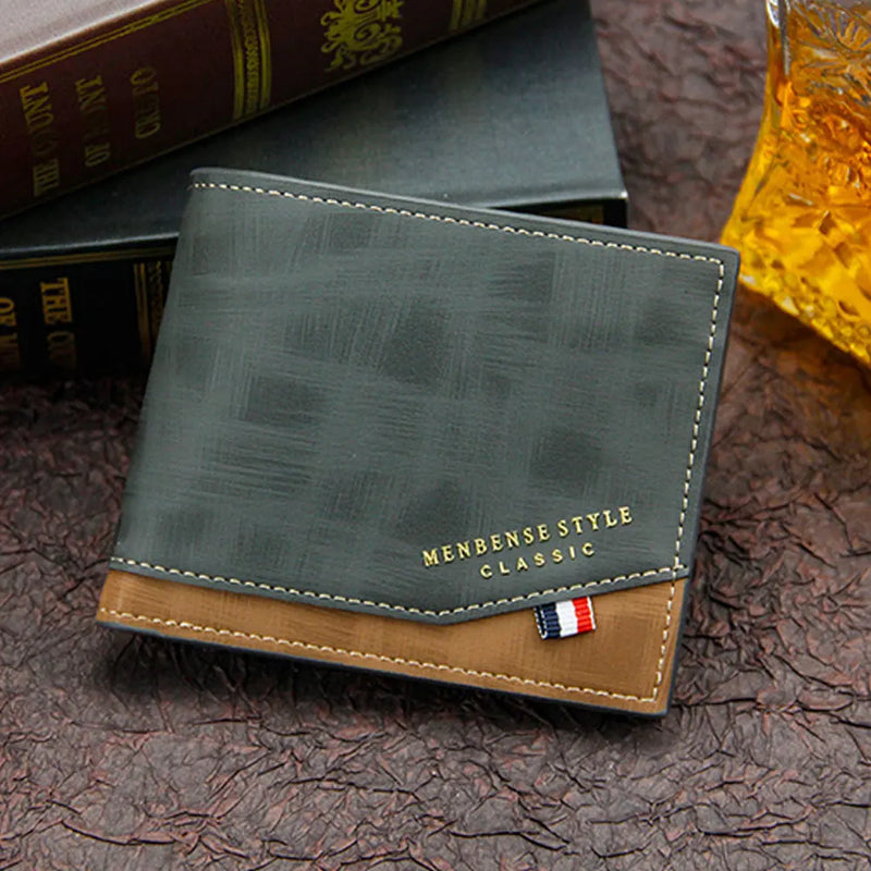 Carteira Masculina de Couro Fosco – Grande Capacidade, Multiplos Bolsos.