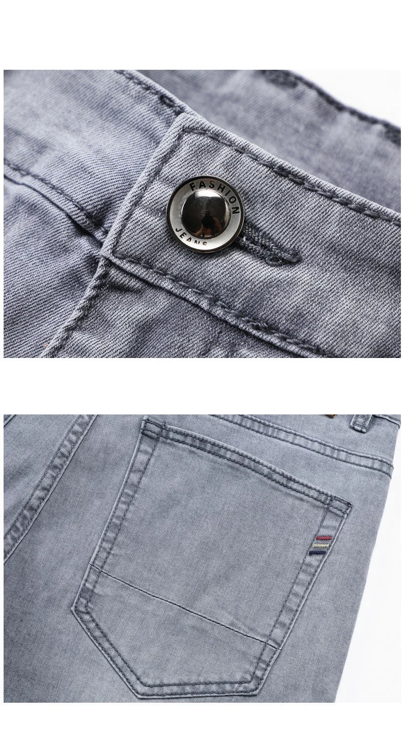 Calça Jeans Masculina Fina de Algodão, Elástica e Confortável