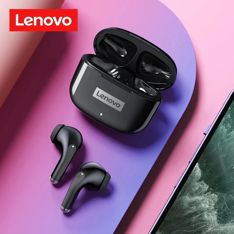 Fones de Ouvido Lenovo LP40 Pro TWS – Bluetooth 5.1 Sem Fio, Redução de Ruído, Controle por Toque, Bateria de 250mAh