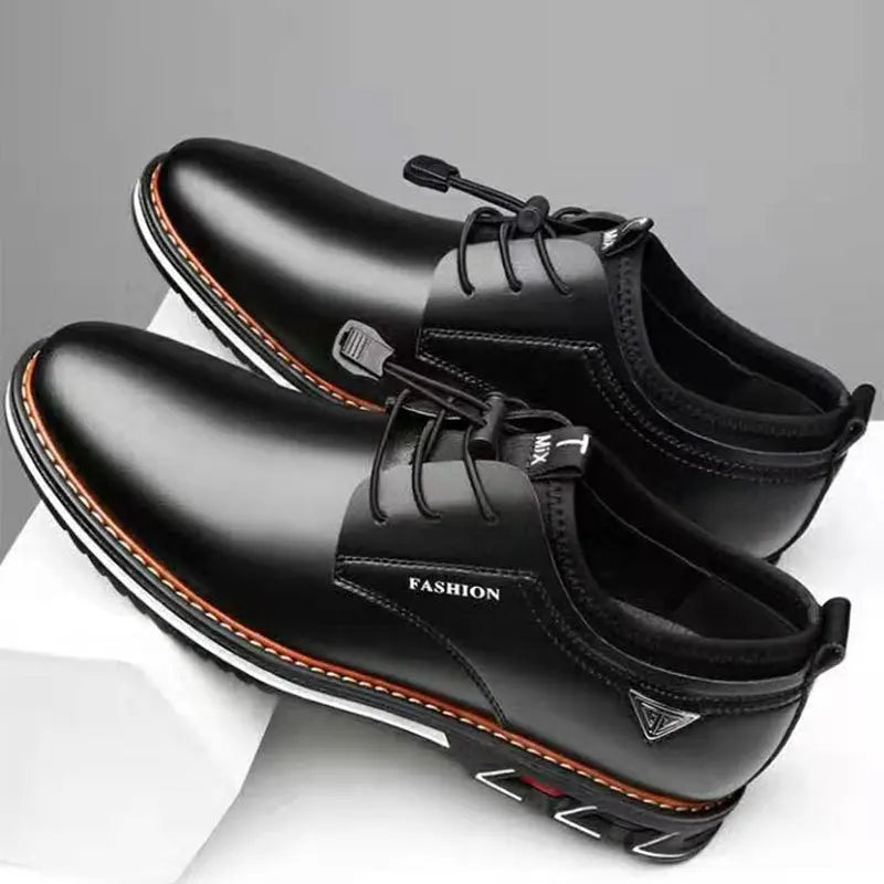 Sapatos Casuais de Couro Britânicos - Sapatos Formais e Confortáveis de Couro Genuíno para Homens.