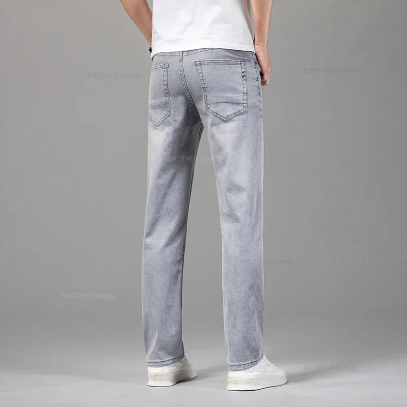 Calça Jeans Masculina Fina de Algodão, Elástica e Confortável