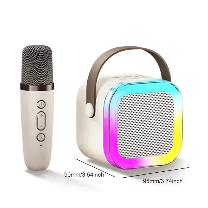 Karaokê Bluetooth K12 – Sistema de Som Portátil 5.3 PA com 1-2 Microfones Sem Fio, Perfeito para Casa, Cantar em Família e Presentes para Crianças