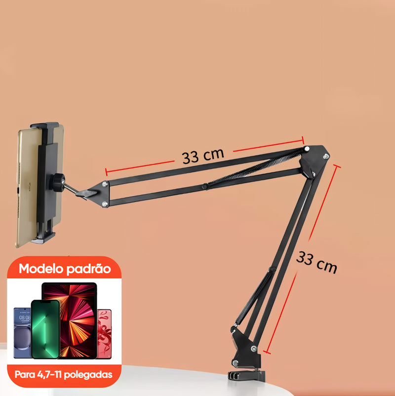 Suporte de Tablet para Cama – Braço Metálico de 90cm, Rotação 360° para iPad e Dispositivos de 4,5 a 11 Polegadas